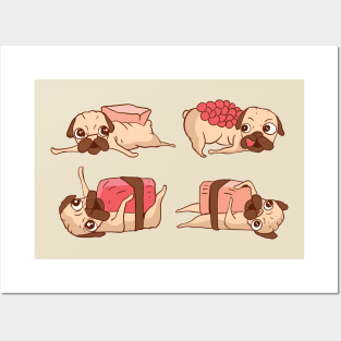 Sushi Pugs Posters and Art